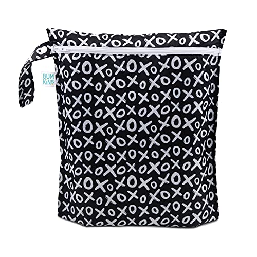 Image of Bumkins Waterproof Wet Bags for Baby, Travel, Swimsuit, Cloth Diapers, Pump Parts, Gym Clothes, Toiletries, Strap to Stroller, Zipper Reusable Bag, Packing Pouch