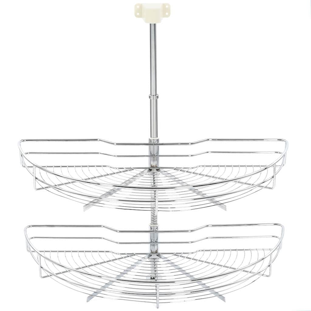 Cesta de alambre de cocina de 2 niveles, giratoria 180 grados, 75 x 38 x 80 cm, con estantes, ahorra espacio, organizador para utensilios, cubiertos, cuchara, escurreplatos y accesorios
