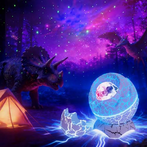 MOLEKSDAL Dinosaurier-Ei Galaxy Sternprojektor Sternennachtlicht mit Nebel Timer & Fernbedienung Geschenk und Dekoration für Schlafzimmer Erwachsene und Kinder Mini