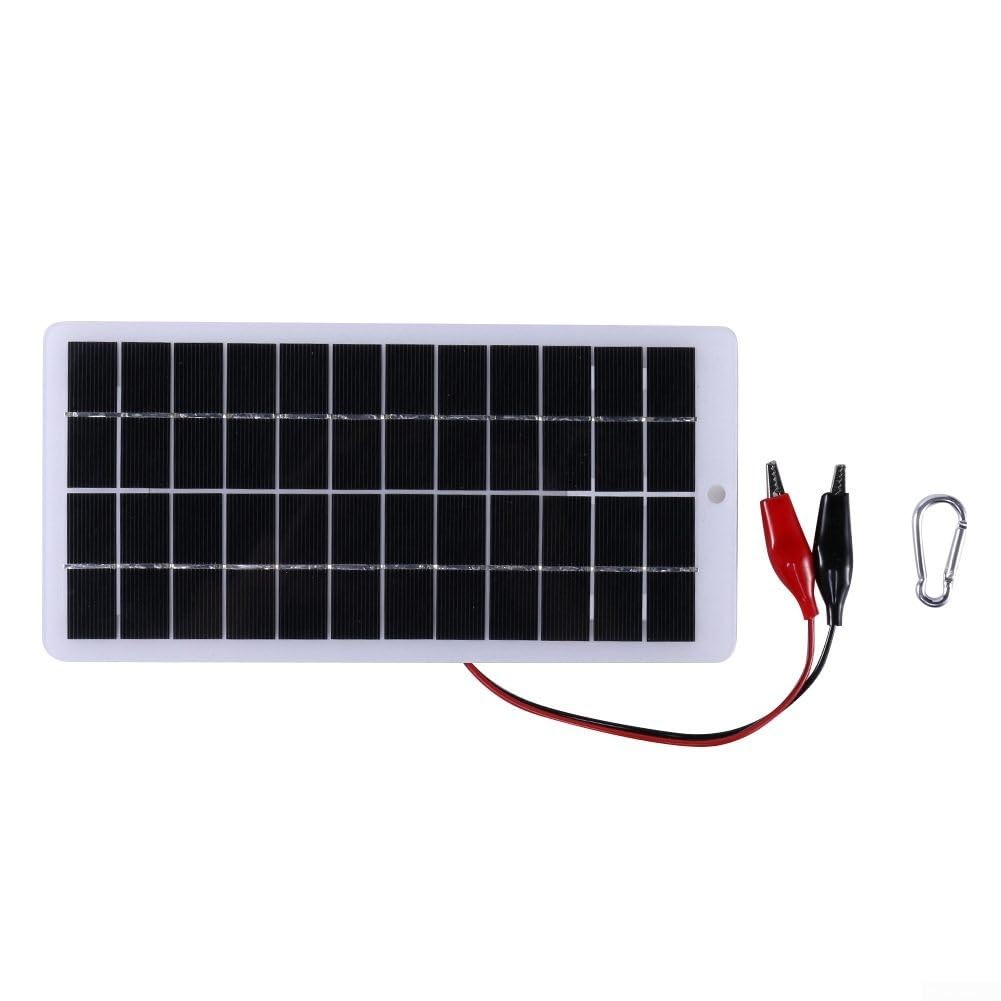 12V Solar Panel 10W Solar Panel Battery Charger Portable Portable Polycrystalline Solar Panel with Clip for Charging 9-12V Battery