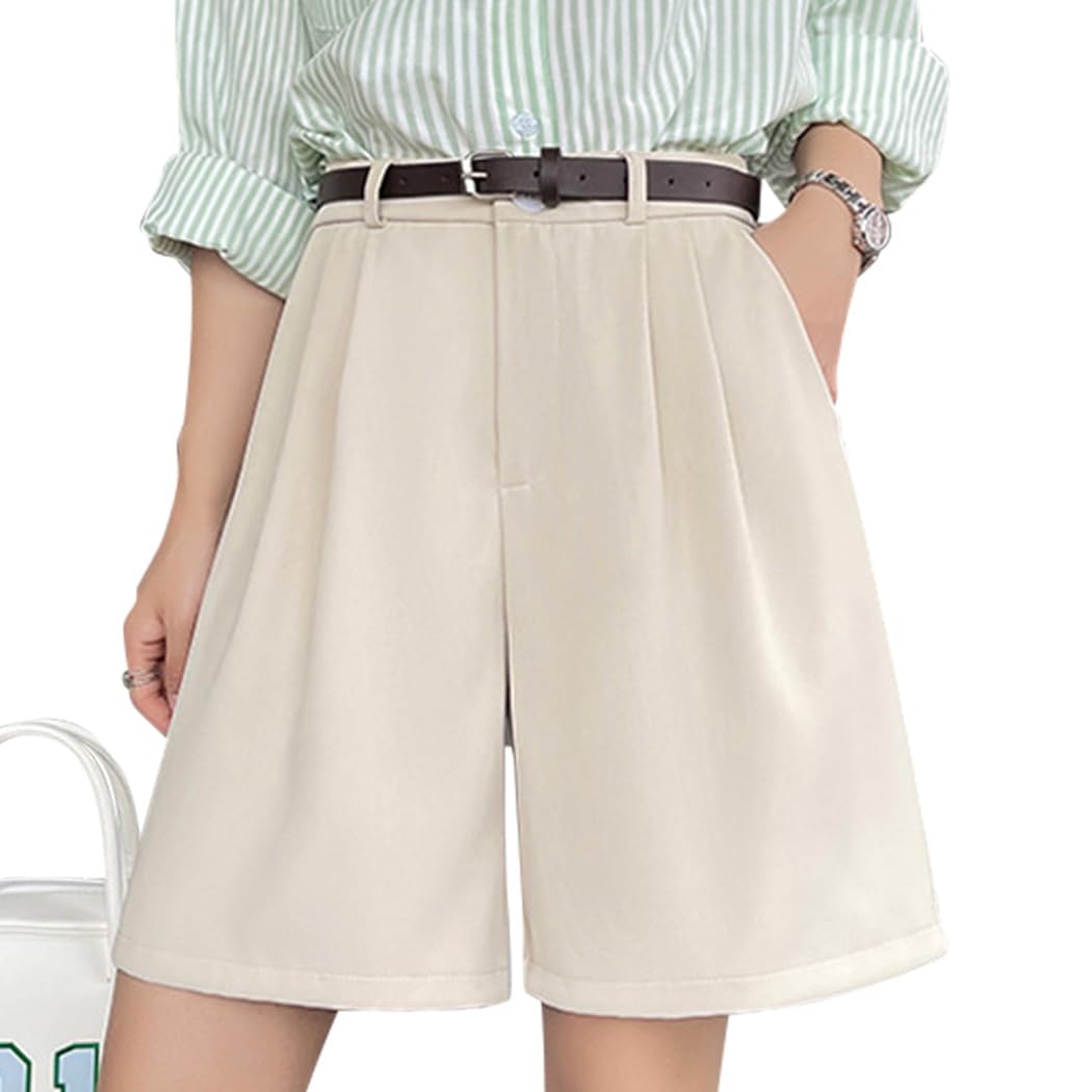 Amazon | [DAYCLOSET] ハーフパンツ レディース ワイド ダブルタック