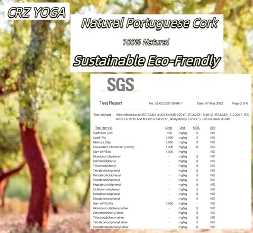 Cork CRZ Yoga Blocks, 2 Pack Natural Cork Blocks, High Density with Non Slip Surface, Eco-Friendly Yoga Accessories and Ideal for Yoga, Pilates, Stretching - Image 7