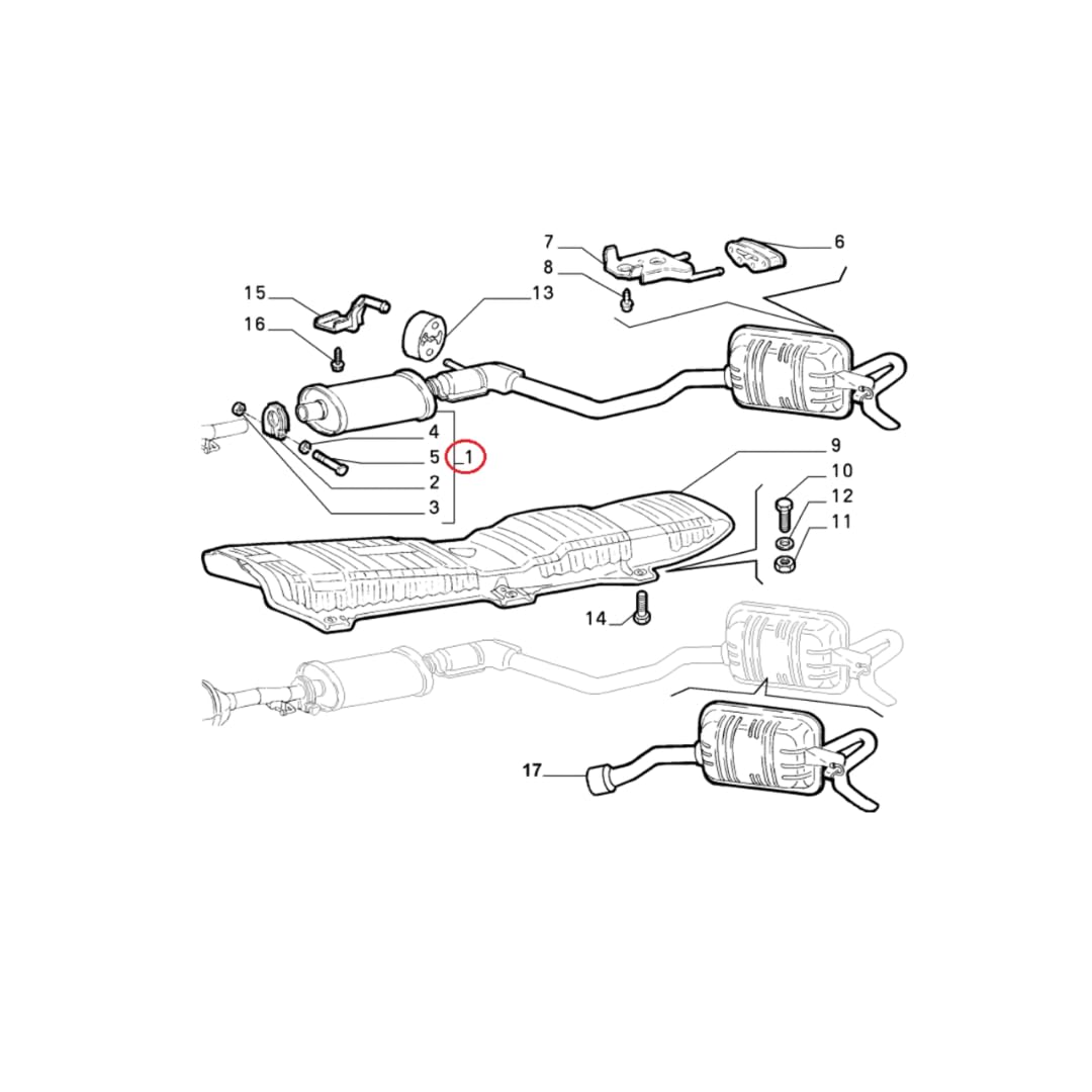 Marmitta Centrale Posteriore compatibile con Lancia Y(840) 1.1 95'-2003 ASSO 248020