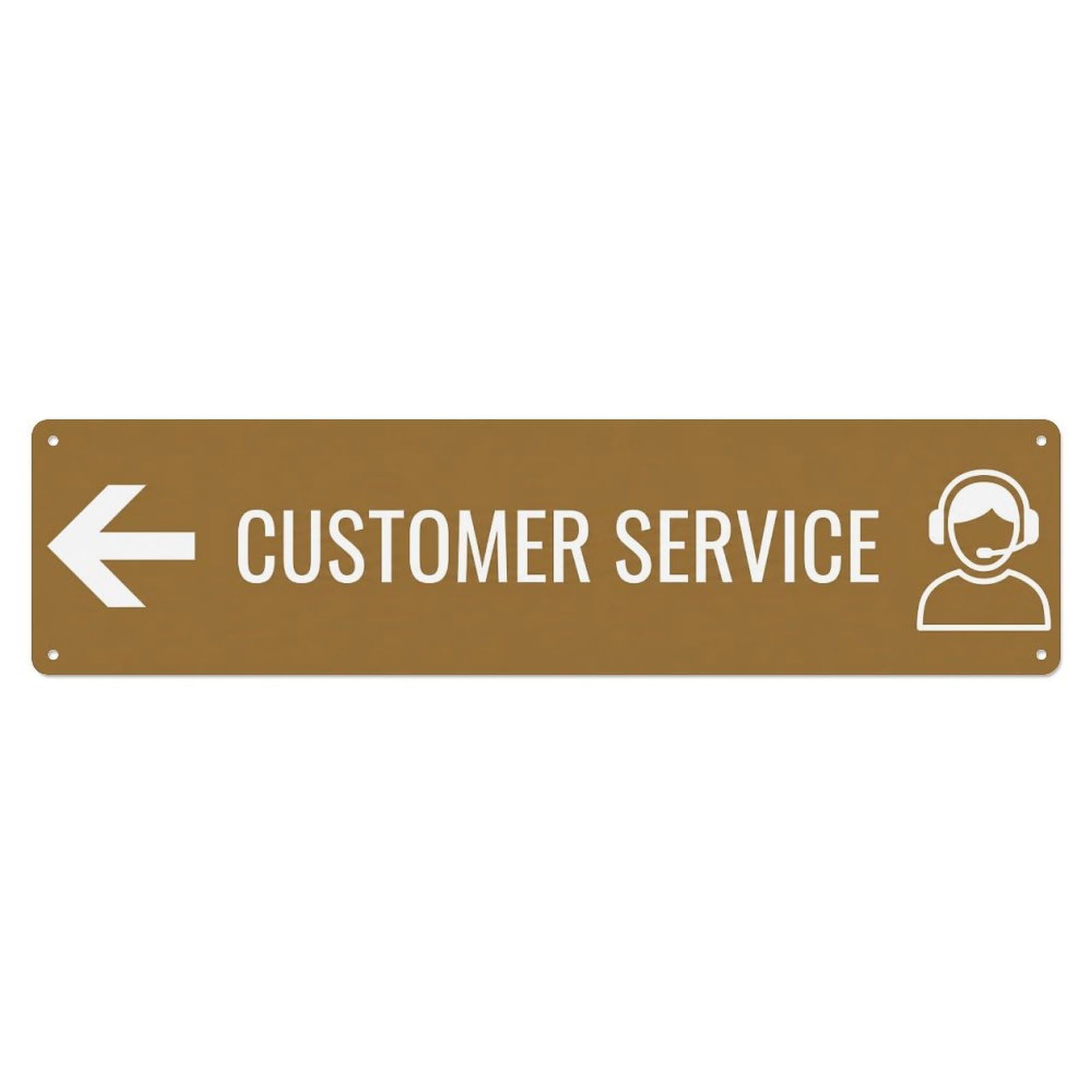 Okahys 4X16inch(10X40cm) Customer Service Left Wayfinding Metal Tin Sign