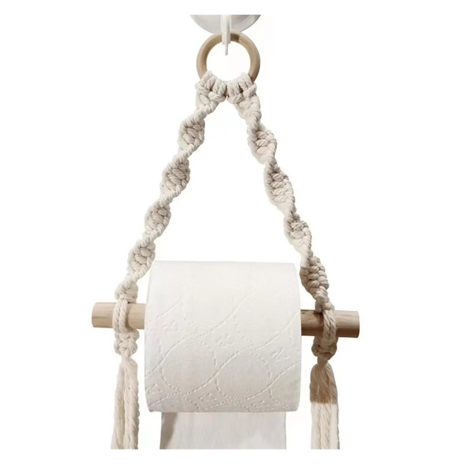 Rope Toilet Roll Holder Bohemian Paper Towel Rack