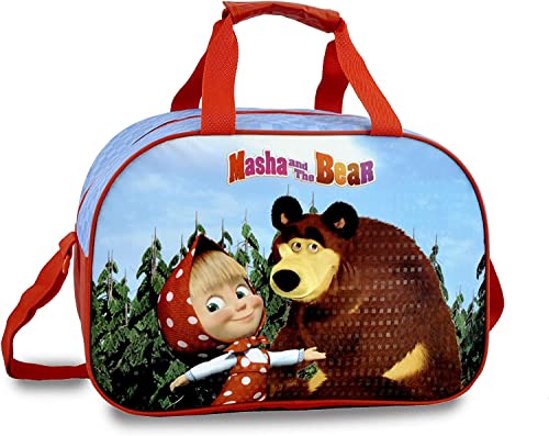 Disney Masha e o urso mala de viagem ou ginásio para crianças 38 x 27 x 17 cm, multicolorido