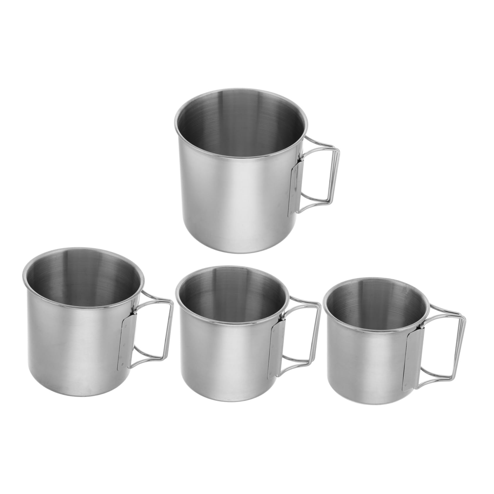 SUPVOX Camping Cups 4pcs Foldable Stainless Steel Cup Set Portable for Outdoor Activities Bbq Hiking Picnic