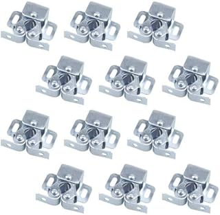 AvoDovA 12PCS Latches Security Lock Door Hasp Latch Lock Door Catches, Stainless Steel Door Buckle,Tension Catch Furniture Latch Door Ball Roller Catch for Cabinet Kitchen Bathroom Wardrobes
