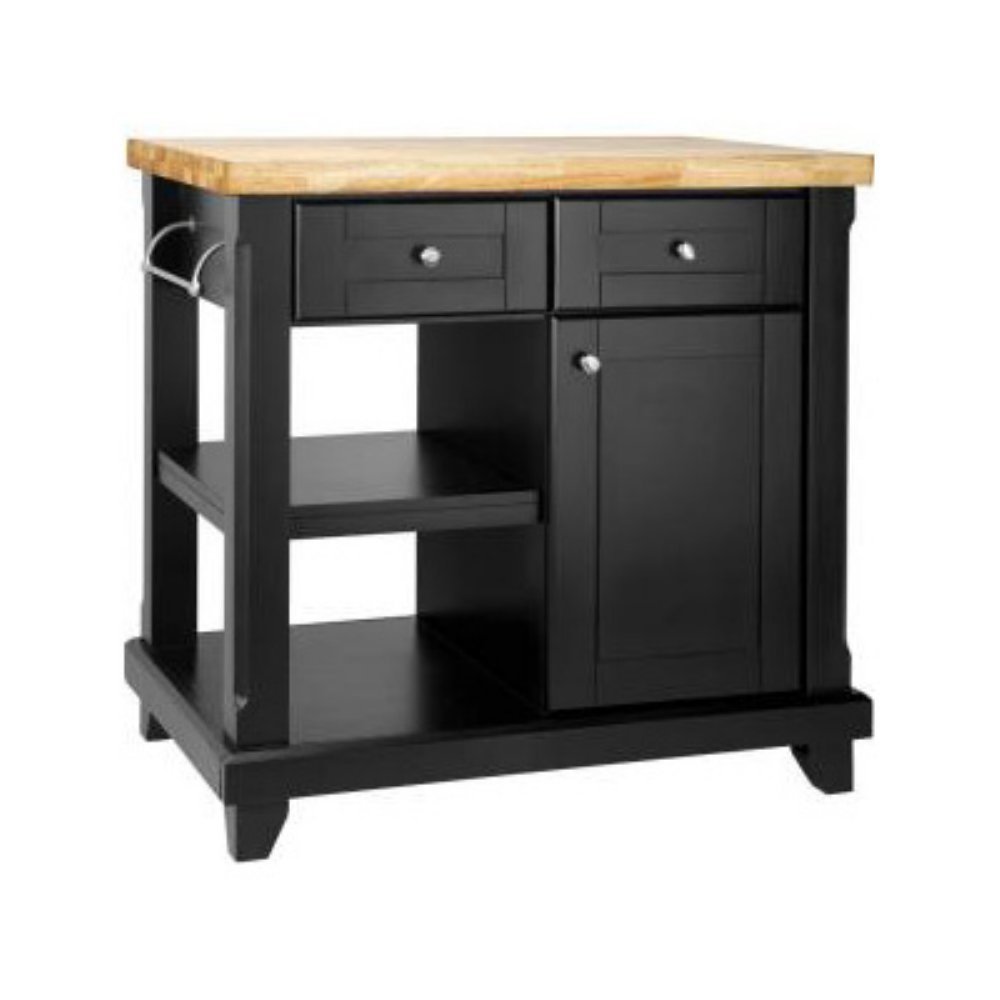 KBISL36Y-BLK 36-Inch Shaker Kitchen Island, Black