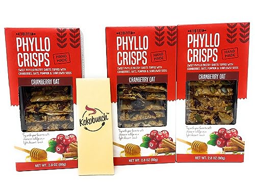 Phyllo Crisps Cranberry Oat Crisps by Nu Bake | 3 Pk - 2.8 oz
