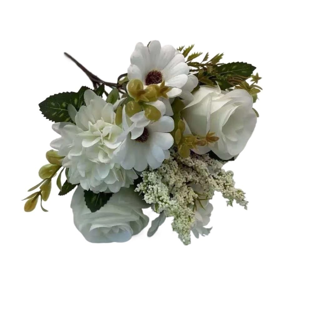 HUFFA Artificial Hydrangea and Peony Bouquet - 7-Branch Hand-Held Floral Arrangement for Weddings and Home Decor