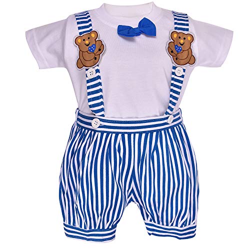 Image of Wish Karo Unisex Dugaree Dress for Baby Boys - Baby Girls-(Bt09blu Blue 6-9 Mths)
