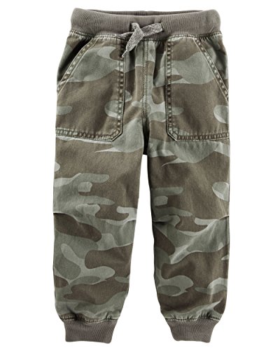 Oshkosh Boys' Contrasting Waistband with Drawstring Camo Twill Joggers (6)