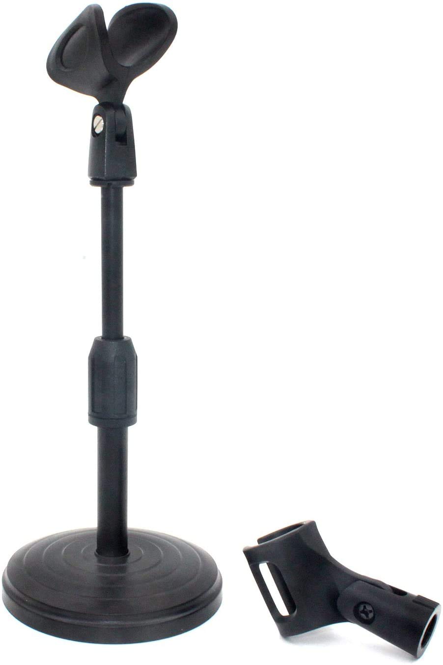 ZRAMO Desk Top Adjustable Stand for Retro Microphone Large Size Microphone, come with Two Clip (not Including any Mics)