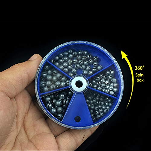 Foto von LSHEL Angelblei, Bleischrot 205 Stück mit Sortimentsdose, Schrotblei 5 Größen