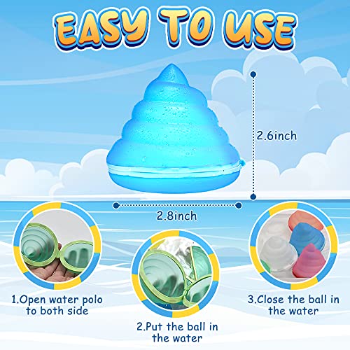 Yexyep Reusable Water Balloons - Quick Fill, 12 Pcs, Auto Sealing, Refillable, Silicone Made, Best Summer Water Toys, 2024 Upgranded, Poop Shape 11