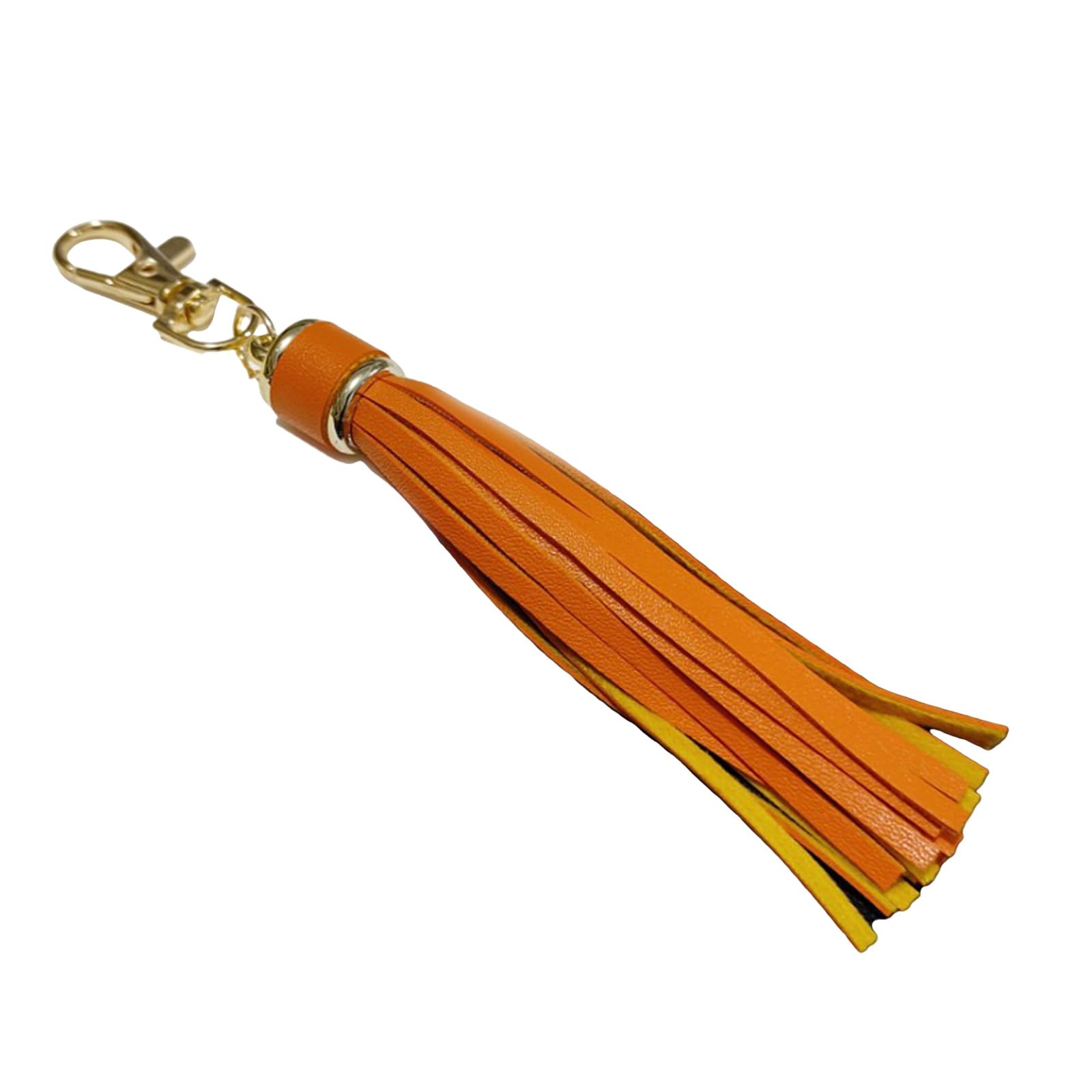 KINSPON Handmade Tassels Keychain Bag Charm Stylish PU Leather Tassels Keychain Pendant With Metal Rings For Secure Attachment