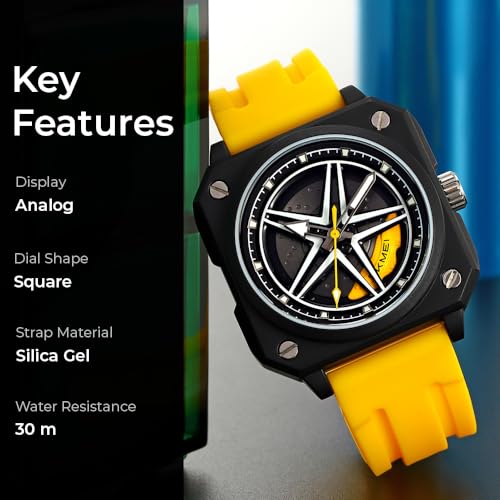 Image of SKMEI Silicone Men's Analog Quartz Sports Watch Waterproof & Trendy Wheels Rolling Design 2362
