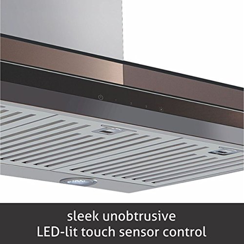 Image of Glen 90 cm 1250 m3 /hr Glass Kitchen Chimney With 7 years warranty on Product, 3 Baffle Filters Touch Sensor Controls (6062 TS SS, Silver)