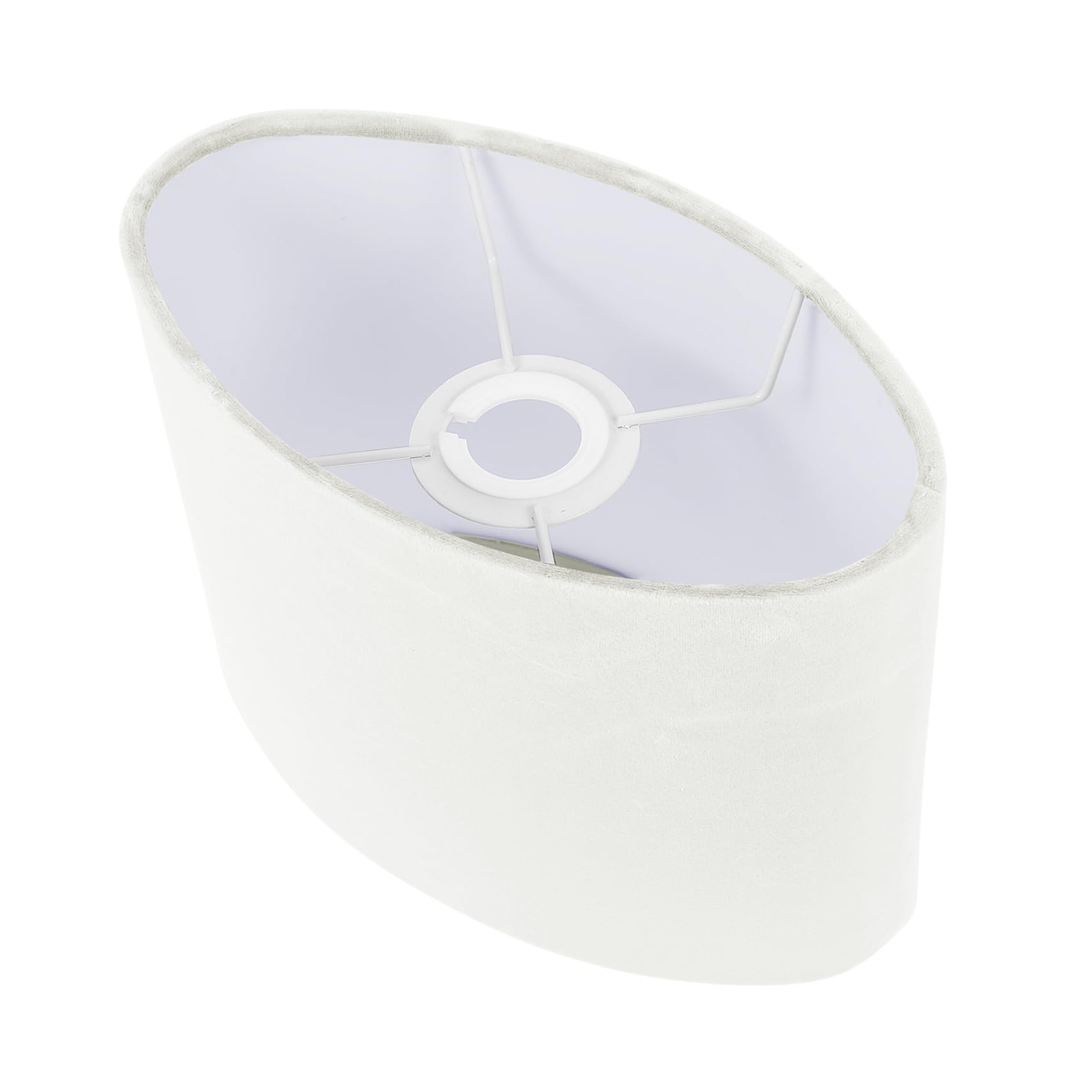 Amosfun Oval Table Lamp Shade Decorative Fabric Cover Accessory for Bedroom and Living Room White Plush Lining, Easy to Install, Providing Diffuse Lighting and Stylish Lampshade Decor