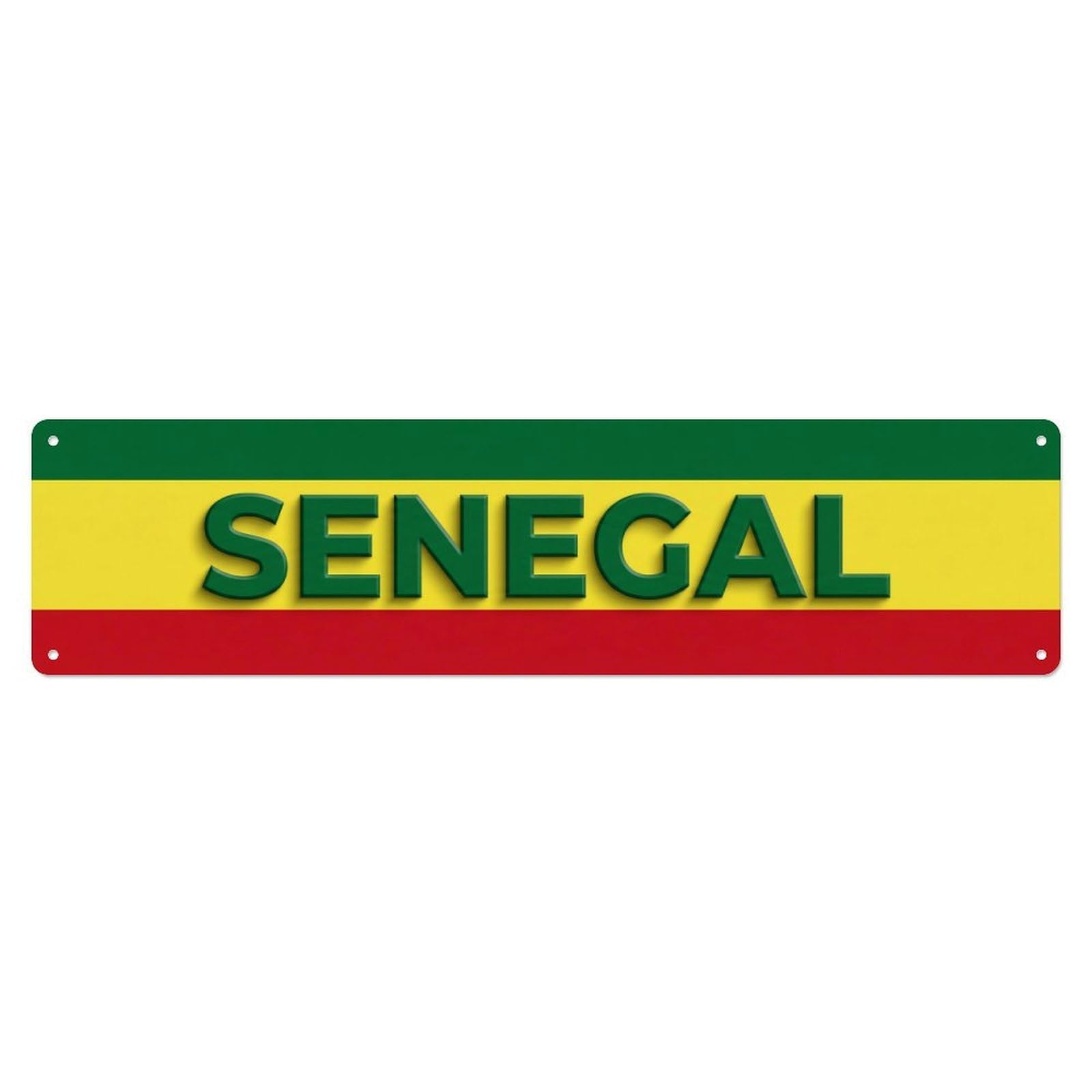 Metal Tin Sign Vintage Senegal Flag Pattern