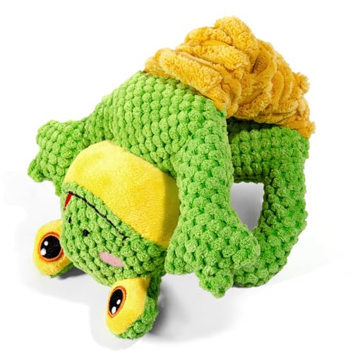 Image of Sedioso Dog Tug Toy, Durable Dog Toy for Large Breed, Tug of War Dog Squeaky Toys, Stuffed Plush Dog Toy with Crinkle Paper for Small, Middle, and Big Dogs(Frog)