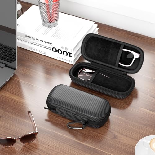 Image of Travel Sunglasses Organizer, Hard Shell Sunglass Case Adjustable Slots for Multiple Sunglass Eyeglass Case