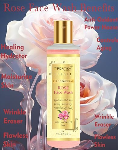 Image of 100% Natural Rose Face Wash For Toned, Radiant, Glowing Skin - All Skin Types-200ML