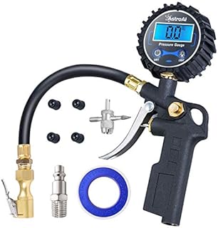 AstroAI Digital Tire Pressure Gauge with Inflator, 250 PSI Air Chuck and Compressor Accessories Heavy Duty with Quick Connect Coupler, 0.1 Display Resolution, Car Accessories for SUV, Truck, RV