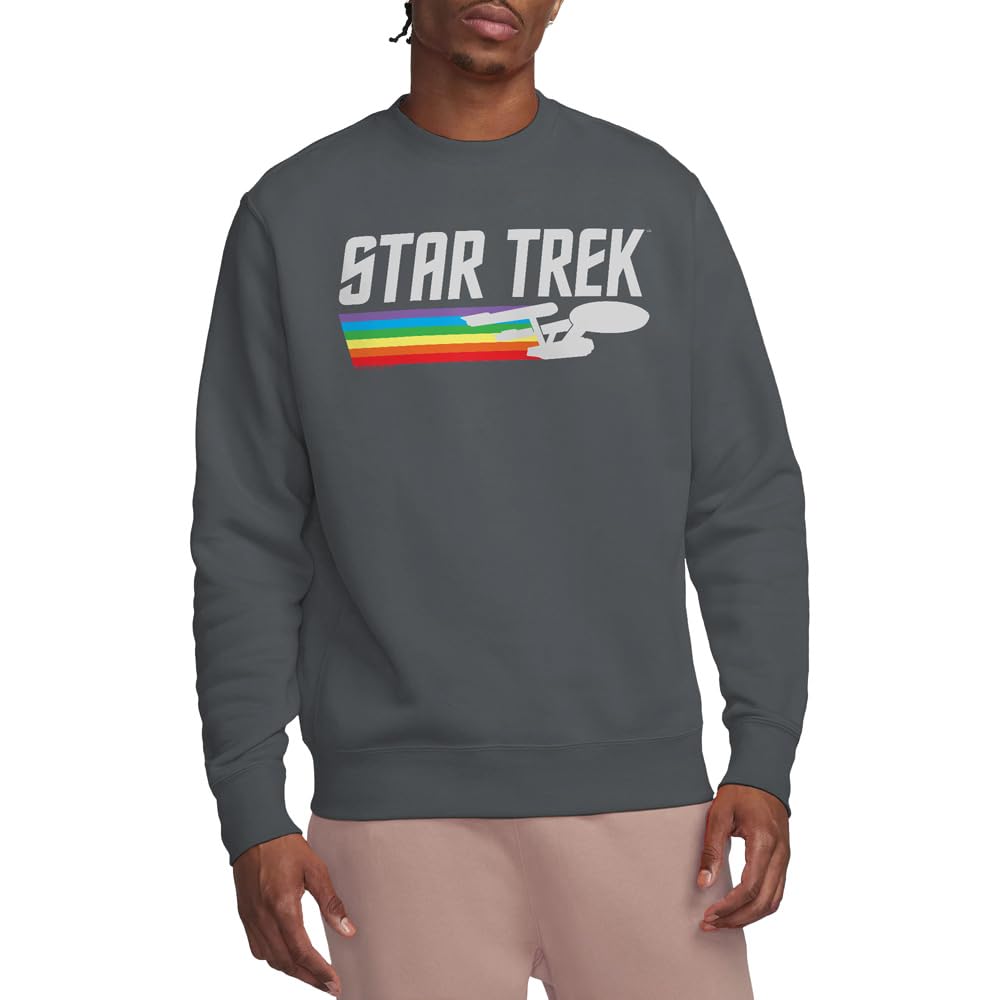 Star Trek Rainbow Trail Crew Sweatshirt, Charcoal, X-Large