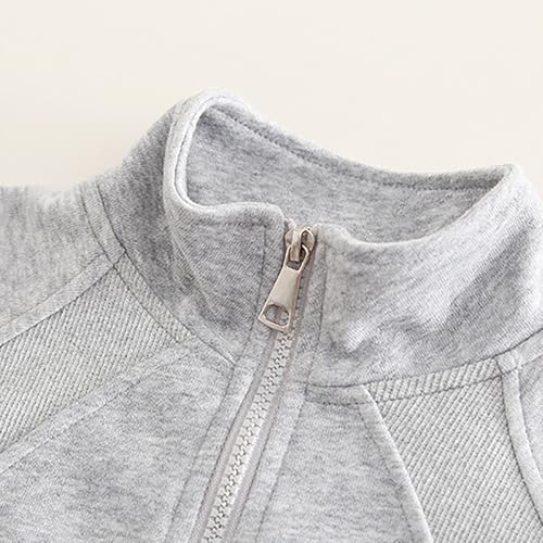 Baby Boy Fall Winter Clothes Letter Embroidery Sweatshirt Toddler Half Zip Stand Collar Tops + Casual Girl Hoodies2