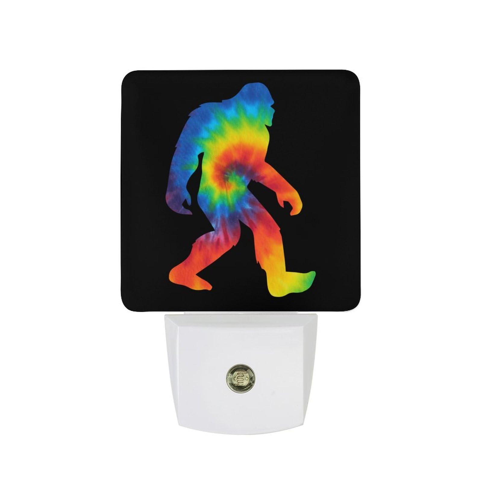 Nqrxadcrt Style Sasquatch Bigfoot Tie Dye Night Light Plug In Wall Lights Bedside Lamp Bedrooms Home Hallways Decoration