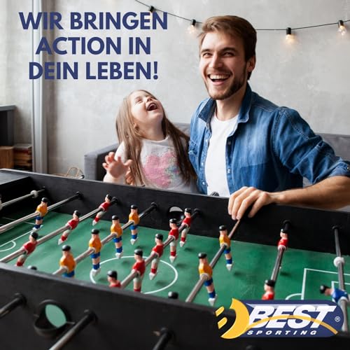 BEST SPORTING Premium Kickertisch Erwachsene mit großer 118x68 cm Spielfläche I Für spannende Duelle der richtige Tischfussballtisch I Robuster Tischkicker Profi in hochwertiger Ausführung – Bild 6
