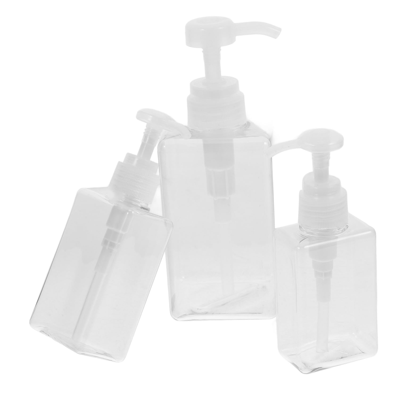 AUTSUPPL Travel Dispensing Bottle Set 3pcs Chrome Soap Dispenser Lotion Bottle Pump Included