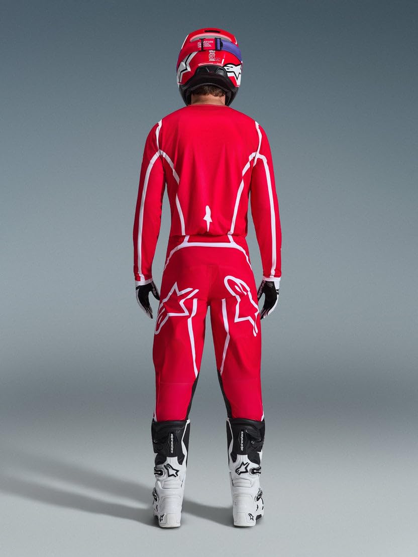 Alpinestars Fluid Apex Pantaloni da motocross, rosso/bianco, 36