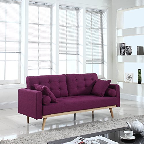 Divano Roma Furniture Mid-Century Sofas, Purple