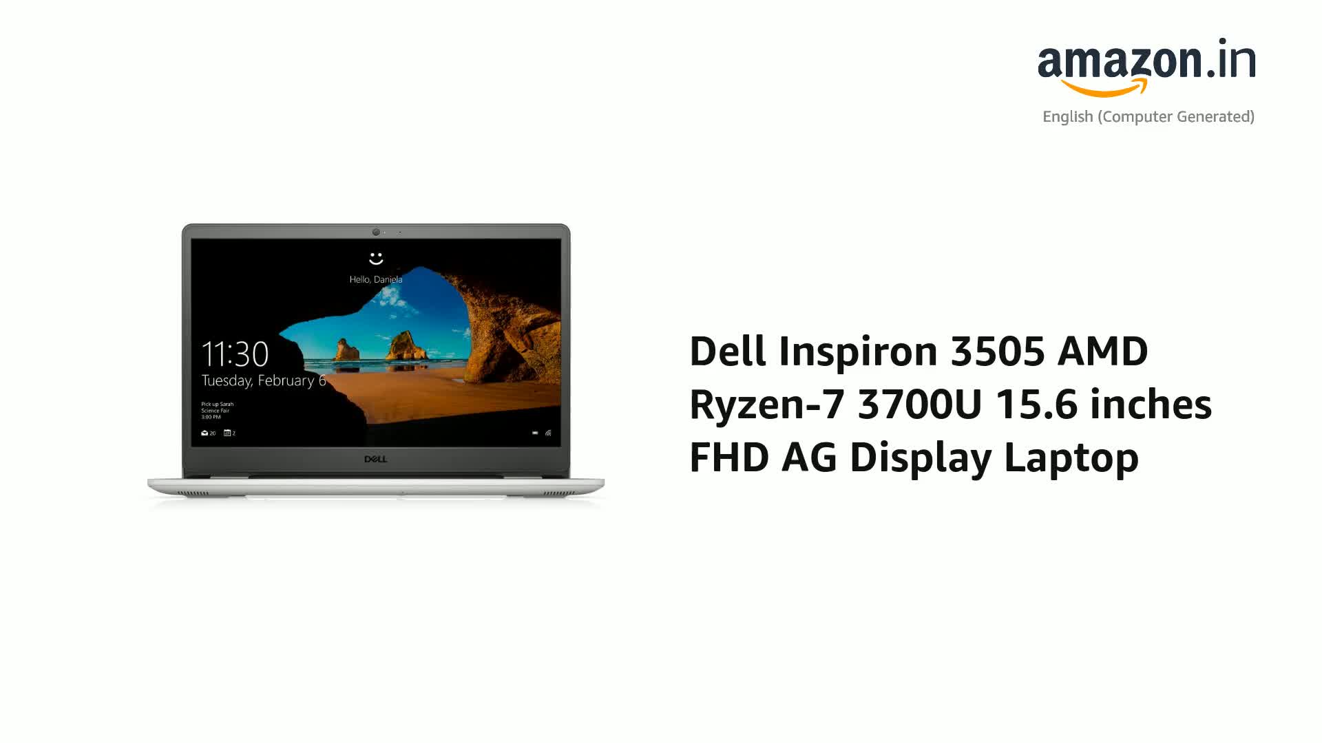 Dell Inspiron 3505 AMD Ryzen-7 3700U 15.6 inches(39.6cm) FHD AG 