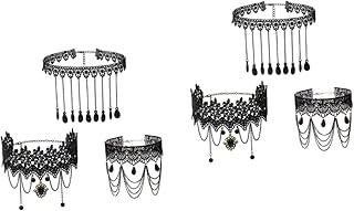 KESYOO 6 pcs Tassel Lace Choker womens necklace black shorts for women dressy cross necklace punk vampire