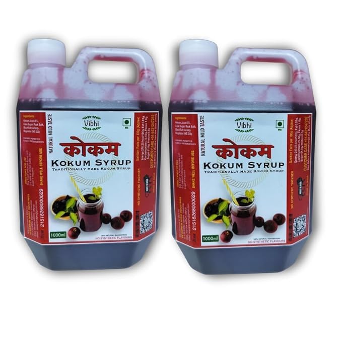 Vibhi Traditional Kokam Concentrate (2) / Sharbat 1000 Ml X2,Syrup