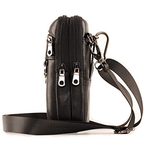 Yuan Fan Mens Leather Cell Phone Holster, Vertical Belt Clip Cellphone Pouch,Purse Waist Bag Compatible With Iphone Google thumb #7