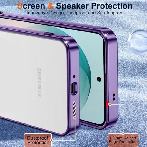 Image of VONZEE Clear Logo Electroplating Transparent Case for Samsung A57 5G, Magnetic Plating Electroplate TPU Cover, Individual Camera Protection for Each Lens - Deep Purple