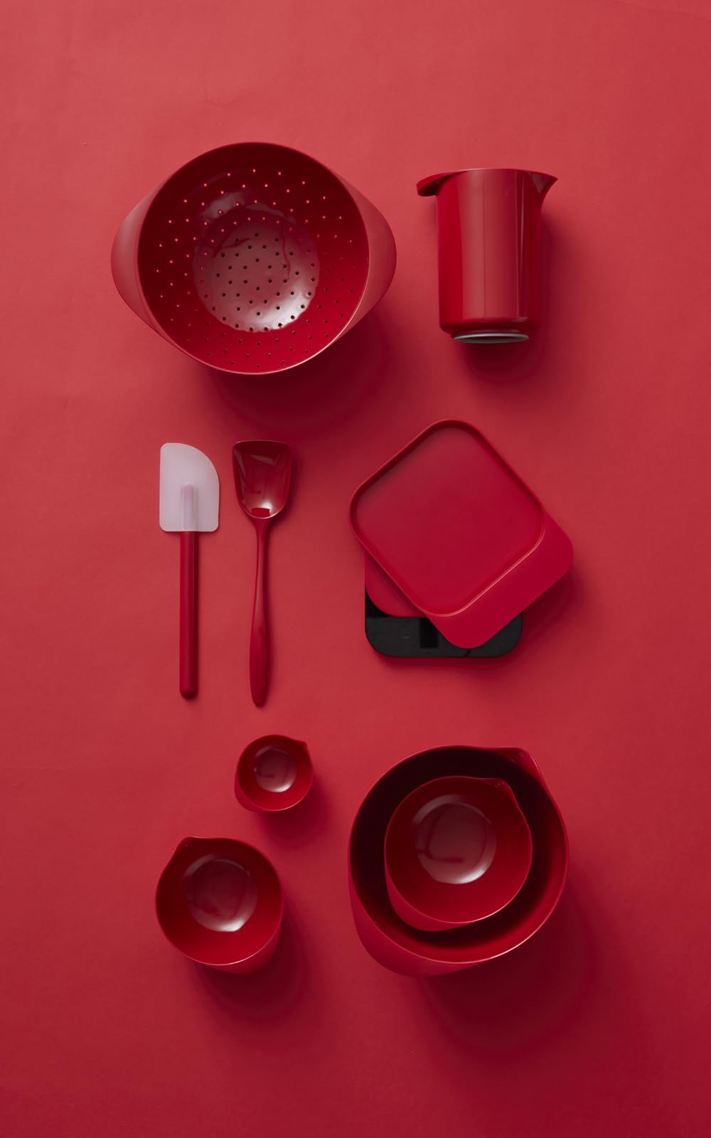 Rosti Mensura - Bilancia da cucina digitale con ciotola e funzione tara, peso massimo 10 kg, 16,5 x 20,3 x 3,5 cm, colore: Rosso