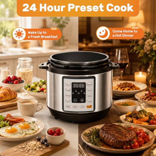 Image of DUMOS 10-In-1 Electric Pressure Cooker, 3QT Stainless Steel Multi-Cooker