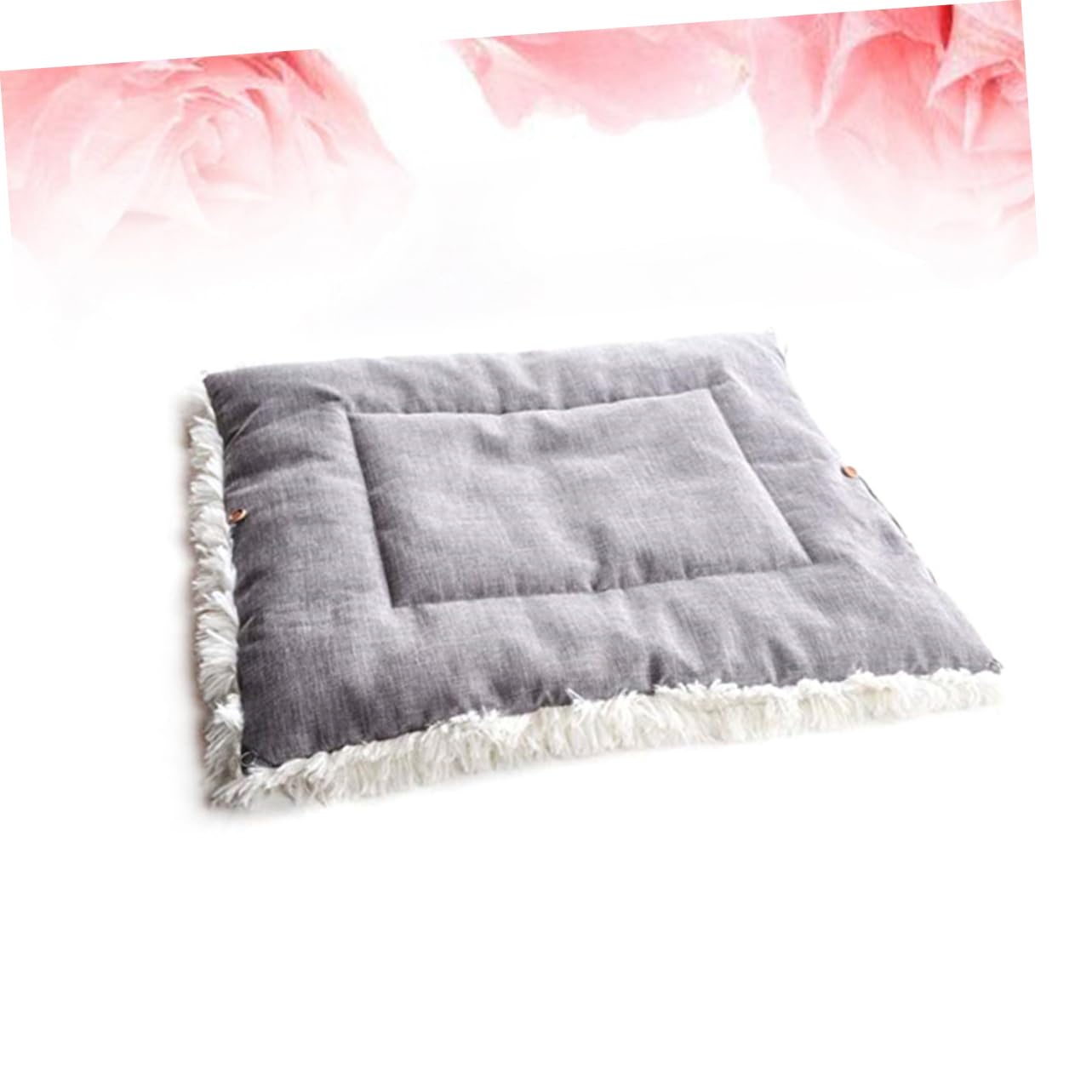 Totority Dual Pet Cushion for Autumn Winter Warm Sleeping Pad for Cats Kittens Plush White Design Supplies for Indoor Cats