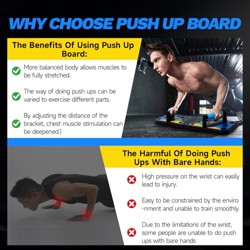 Foldable PushUp Stands Board Fitness,Workout Equipment for Home Gym, Men & Women Adjustable Pushup Board for Chest, Abs, Arms & Core Training,Portable Push-Up Board for Full Body Exercise (9 in 1) by SKGNKLIG - Image 6