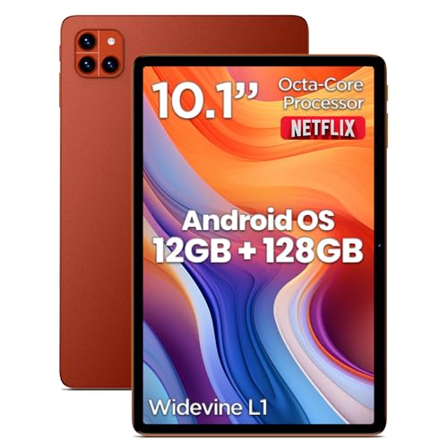 Callsky-Tab Tablet: 10 Inch Tablet Android Tablets 12GB RAM 128GB ROM Octa-core Processor IPS HD Display Widevine L1 WiFi 6 & Bluetooth 5.4 Dual Cameras Dual Speakers 6000mAh BatteryOrange