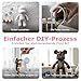 DIY-Malflüssigkeit Bär Figur Kit - Heimdekorationen Malen Bastelset, Haus Dekoration, Kreative Blanko Malerei, fluid bear painting I inkl. 3 Farben, Bär, Pinsel, Tischdecke, Schürze (Silber)