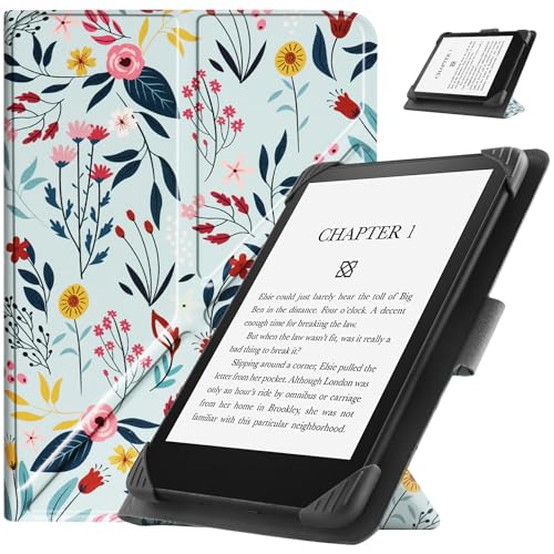 HGWALP Funda Universal para 6.8" 7" Paperwhite eReaders, Funda Folio Stand Soporte con Correa Compatible con 6.8 Pulgadas 7 Pulgadas Paperwhite Kindle/Kobo/Voyaga/Lenovo/Sony E-Readers-Spring