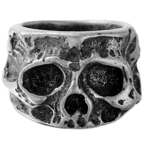 Stainless Steel Retro Vintage Antique Gothic Skull Death Biker Skeleton Cocktail Party Ring