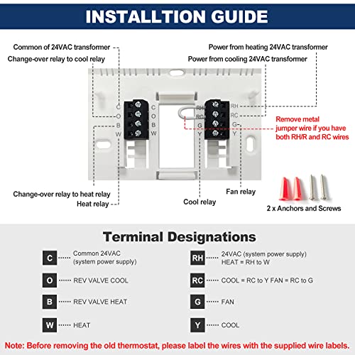 image for ELECTECK 2 Pack Non-Programmable Digital Thermostat for Home, up to 1 